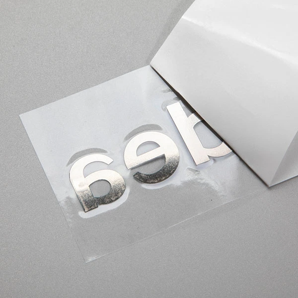 Custom Thin Electroform ทองนิกเกิล 3D โลโก้ Transfer ตัวอักษรโลหะป้าย UV เครื่องสำอางสติกเกอร์โลหะ Chrome Decal กาว